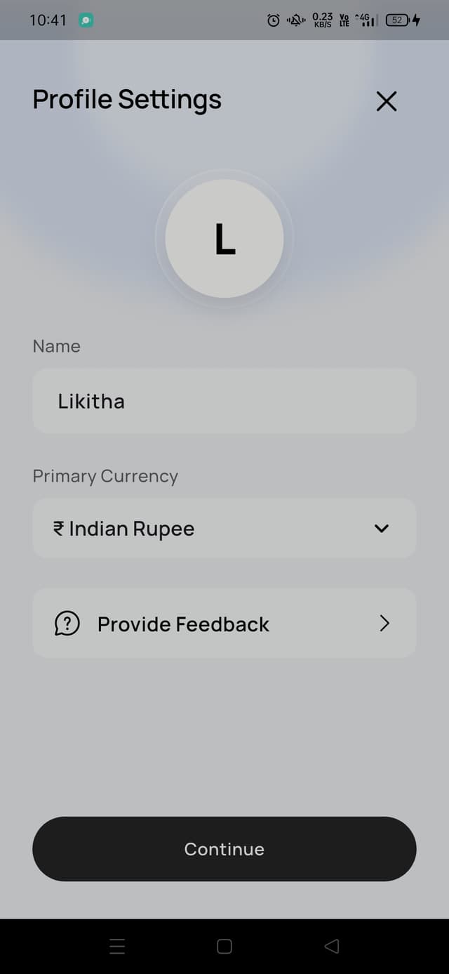 Profile screen with an accordion section expanded to show more details.