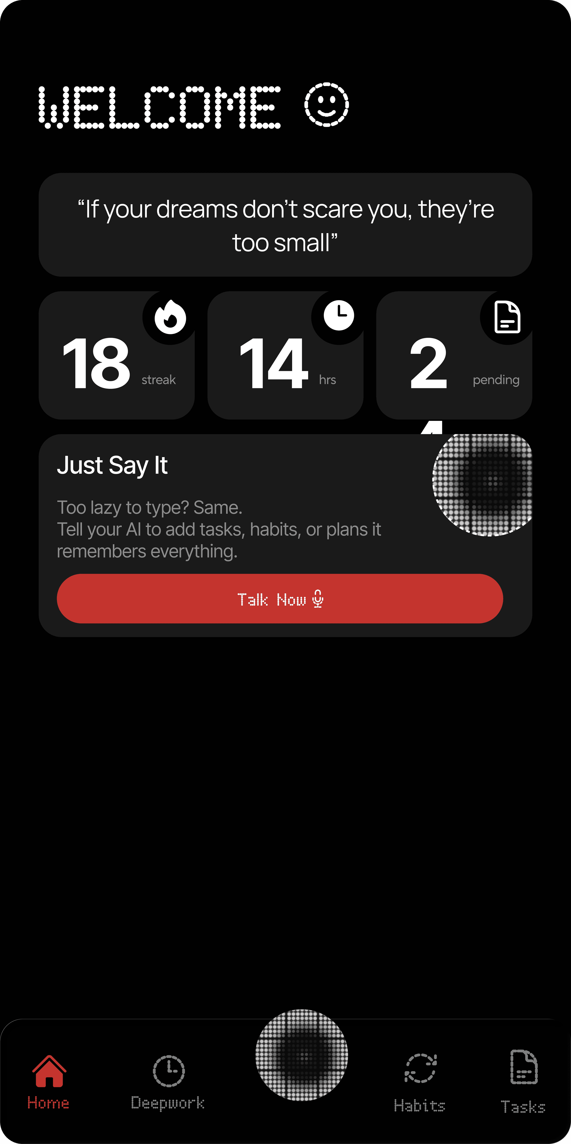 RedefAI home screen