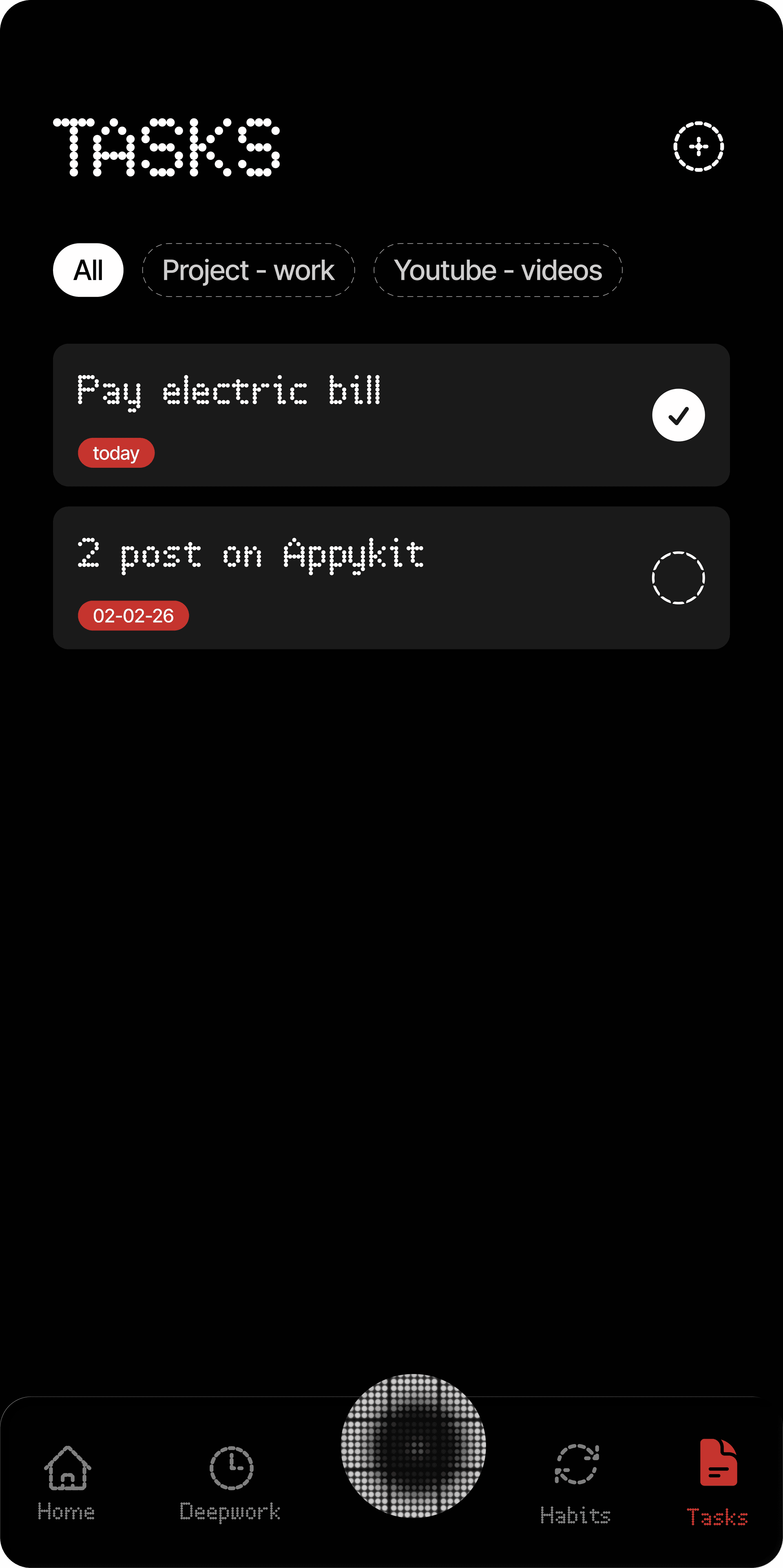 RedefAI tasks screen